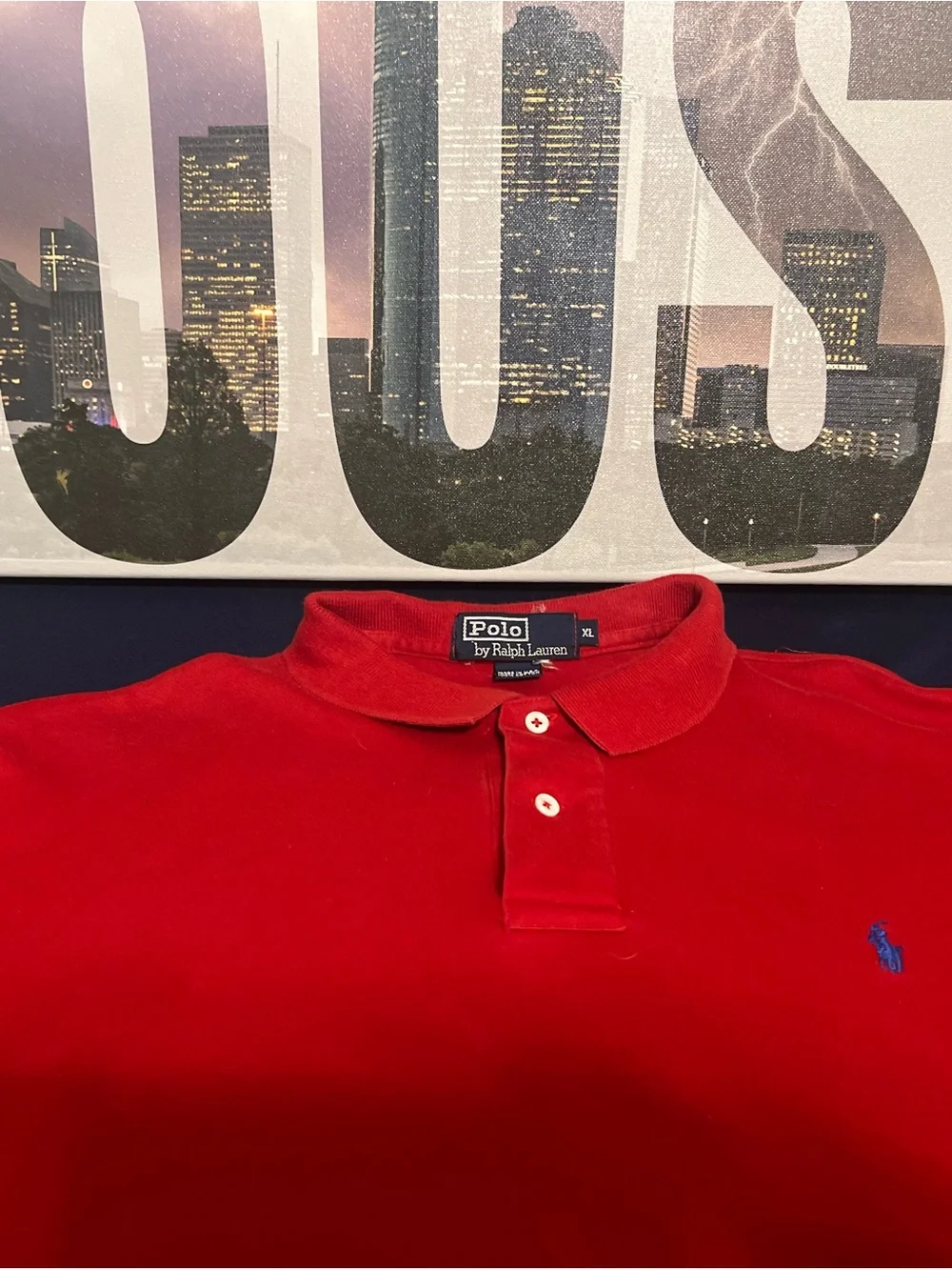 Polo by Ralph Lauren Men’s Red Short-Sleeve Knit Polo with Blue Pony